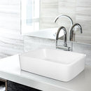 Miligoré 19" x 15" Rectangular White Ceramic Vessel Sink - Modern Above Counter - Brand New