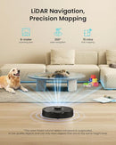 PSUK CLEANOVA W11 ROBOT VACUUM, MOP, SELF-EMPTYING, 3000PA SUCTION - BLACK - Like New