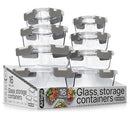 Bakken Borosilicate Glass Food Storage Containers with Lids 16 Pieces - Like New