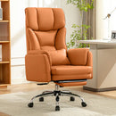 KERDOM - ERGONOMIC BIG OFFICE LEATHER CHAIR - CARAMEL - Like New