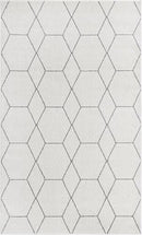 Unique Loom Trellis Frieze Collection Area Rug, 5.1' x 8', Ivory/Gray - Brand New