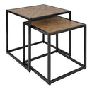 Canarm Birkett Set of 2 Metal Side Tables Casual Design Brown - Brand New