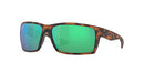 COSTA DEL MAR MEN REEFTON RECTANGULAR 64MM MATTE TORTOISE/GREEN MIRRORED - Like New