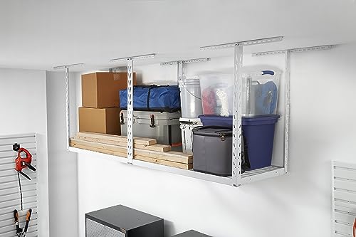 GLADIATOR OVERHEAD GEARLOFT STORAGE RACK 2 X 8 FT GALS28M2 - HAMMERED WHITE - Like New