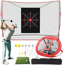 FAHKNS GOLF PRACTICE NET 10 X 7FT HEAVY DUTY - BLACK/RED - Like New