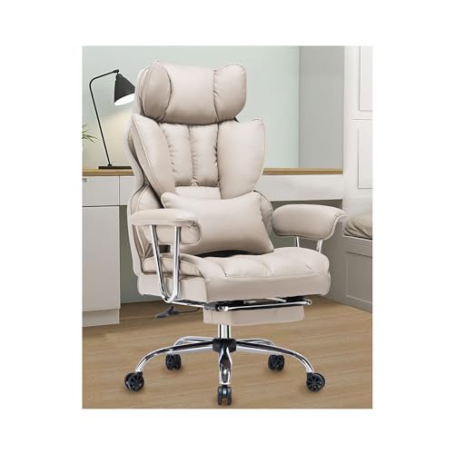 EFOMAO DESK OFFICE CHAIR 400LBS BIG TALL OFFICE CHAIR PU LEATHER - GRAY - Like New