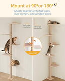 AECHONOW 80INCH WALL MOUNTED CAT TREE 15.8IN PERCH ADJUSTABLE SHELVES - WHITE - Like New