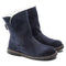 1021064 BIRKENSTOCK UPPSALA SHEARLING SUEDE LEATHER BOOTS, SIZE 5 WOMEN'S, NAVY Like New