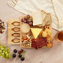 YIBIDYS CHEESE BOARD SET Charcuterie Board Set Bamboo Cheese Plate 4PC - Brown Like New