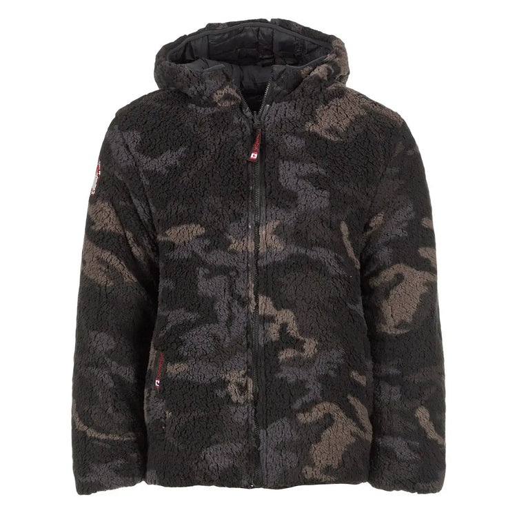 CANADA WEATHER GEAR MEN'S REVERSIBLE SHERPA JACKET - XL - BLACK CAMO, OMCW382PZ - Brand New