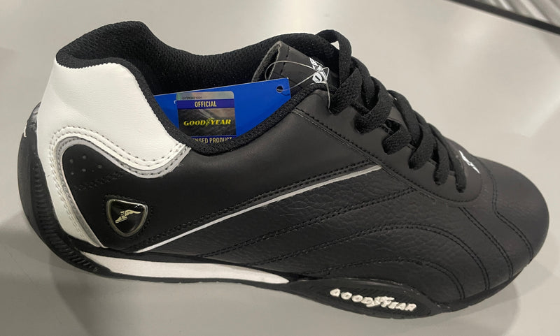 GOODYEAR MENS ORI RACER SNEAKER – LOW-TOP SNEAKERS - SIZE: MEN 9.5 - BLACK/WHITE - Brand New