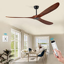 Chriari 60'' Walnut Ceiling Fan, 3 Wood Blades, 6 Speeds, DC Motor B0B6356RV9 - Brand New