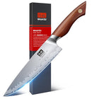 SHAN ZU SEAGULL CHEF KNIFE 8" AMERICAN S35VN POWDER STEEL RED SANDALWOOD HANDLE - Like New
