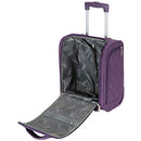 Flight Knight 16.5" Carry On Suitcase Small Rolling Tote Bag - Purple Quilted - Brand New