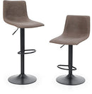 HERA'S PALACE Adjustable Bar Swivel Stools Set of 2 Modern Chairs - Grey - Brand New