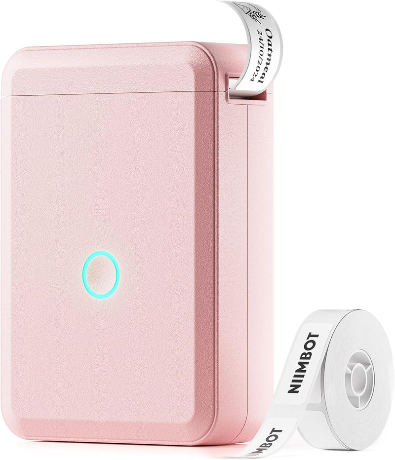 NIIMBOT D110 LABEL MAKER MACHINE WITH TAPE, SIZE SMALL - PINK - Like New