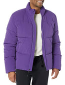 AMAZON ESSENTIALS MENS MOCK NECK HEAVYWEIGHT PUFFER COAT - SIZE: MEN M - PURPLE - Brand New