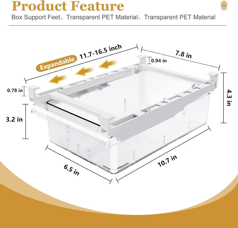 SNSLXH 2 Pack Refrigerator Drawer Organizer - Clear - Scratch & Dent