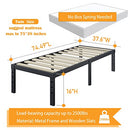 ZIYOO Twin Size Bed Frames 16 Tall, 3 Wide 2500lb Support Foam Mattress NO BOX - Brand New