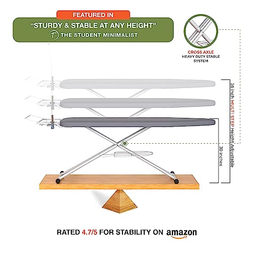 Xabitat Full Size Ironing Board 57" X 15" with Wall Mount Hanger, XAIB006 - Gray - Like New