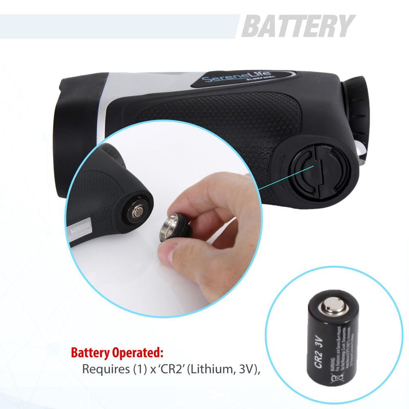 SERENELIFE GOLF LASER RANGE FINDER MONOCULAR PIN-SEEKING ZOOM - BLACK/SILVER - Like New