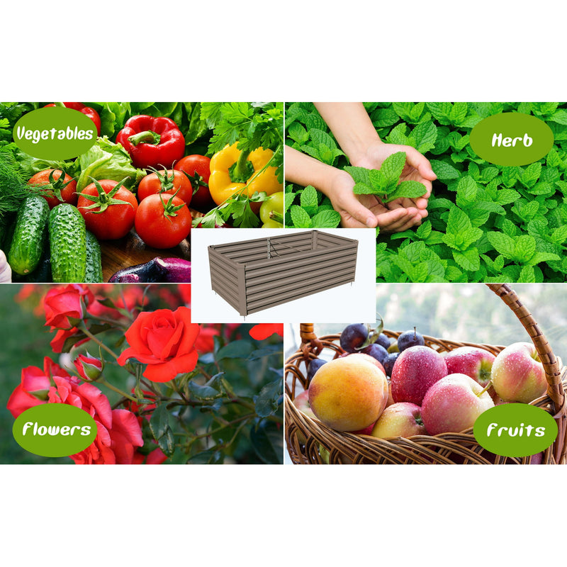 SONFILY PLANTER RAISED BEDS,RAISED GARDEN BEDS OUTDOOR 2X36X24INCH - BROWN - Like New