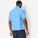 AEMN95416M26 Amazon Essentials Men's Relaxed-Fit Short Sleeve Shirt, L, Blue - Like New