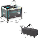 PAMO BABE PORTABLE CRIB FOR , PORTABLE PLAYPEN WITH DETACHABLE BASSINET - BLUE - Like New
