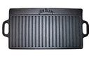 JIM BEAM PRE SEASONED DOUBLE SIDED CAST IRON GRIDDLE PAN BLACK (JB0168) - BLACK - Brand New