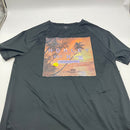 HURLEY SS SUNSHIRT - SIZE: MEN M - BLACK WITH PALM TREE - Brand New