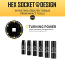 BOEN 1/2" Drive Metric Deep Impact Socket Set, 20x 10mm-24mm, Extension - Black - Like New
