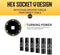 BOEN 1/2" Drive Metric Deep Impact Socket Set, 20x 10mm-24mm, Extension - Black - Like New