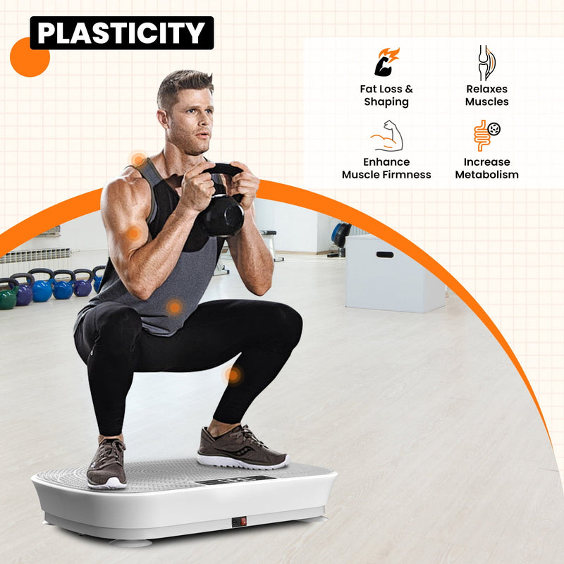 COOLHUT VIBRATION PLATE EXERCISE MACHINE BODY WORKOUT WAVE VIBRATION PLATE WHITE - Like New