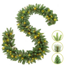 LIFEFAIR 9 FT by 12 Inch 50 Warm Lights Christmas Garland LF-57HC-SD-CG-005 - Like New
