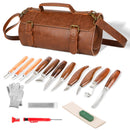 SEYHAKI Wood Carving Tools Set Deluxe Carving Kit Set Leather Case Brown - Brand New