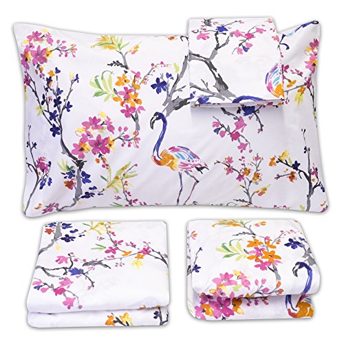 1500 Supreme Collection Extra Soft Botanical Bright Whimsical Watercolor Pattern - Like New