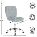 URBAN LIFESTYLE FAUX FUR ROLLING TASK CHAIR - GRAY - Like New