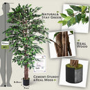 Aveyas 6ft Artificial Ficus Tree Home Decor Faux Plant Fake Silk Trees Pot - Brand New