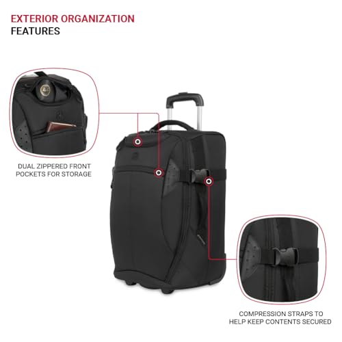 SwissGear Apex Exec Wheeled Rolling Duffel, 8-Day Capacity, Soft-Shell Luggage - Like New