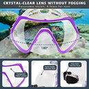ZEEPORTE MASK FIN SNORKEL SET, TRAVEL SIZE, S/M 4 1/2- 8 1/2 - PURPLE - Like New