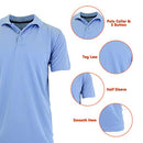 Harvic Men's Tagless Dry-fit Moisture Wicking Polo Shirt 3XL - Light Blue Like New