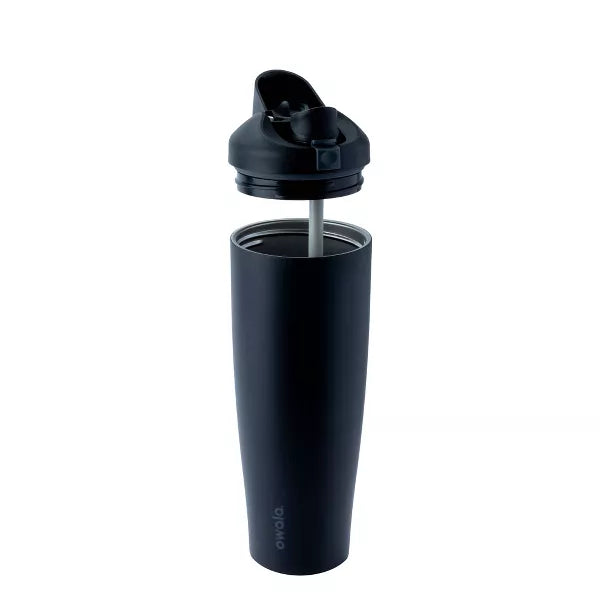 OWALA 40OZ FREESIP TUMBLER STAINLESS STEEL WATER BOTTLE - VERY VERY DARK - Like New