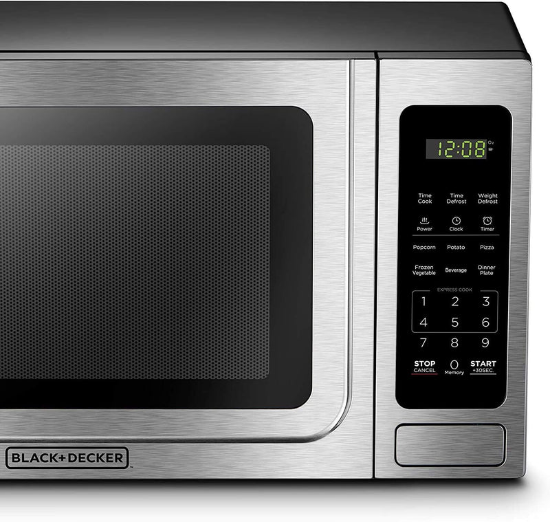 BLACK+DECKER EM036AB14 Digital Microwave Oven, Stainless Steel, 1.4 Cubic ft - Like New