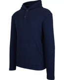 BLUE ICE REGULAR-FIT WAFFLE KNIT THERMAL HENLEY HOODIE - SIZE: MEN 2XL - NAVY - Like New