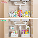 VUSIGN UNDER SINK ORGANIZER STORAGE 2 PACK SLIDE OUT CABINET ORGANIZER WHITE - Like New