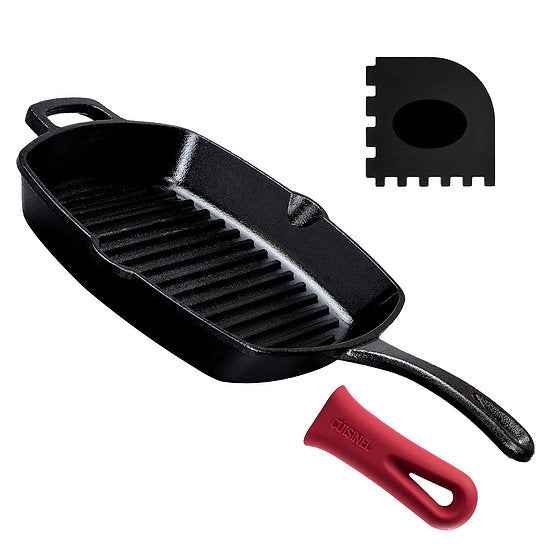 CUISINEL CAST IRON SQUARE GRILL PAN - 10.5 INCH - Scratch & Dent
