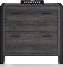 Realspace DeJori 33" W Lateral 2-Drawer File Cabinet 7198917 - Charcoal Like New