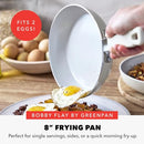 GREENPAN X BOBBY FLAY 8" FRYING PAN SKILLET PFAS-FREE DIAMOND CERAMIC - CREAM - Like New