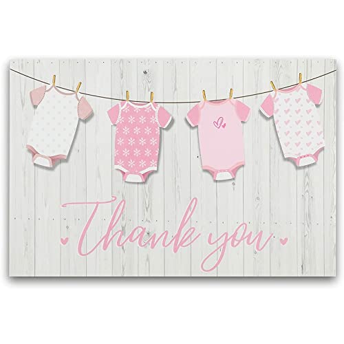 60 Pack Baby Shower Thank You Cards with Pink Envelopes for Girl - Like New