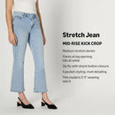 AMAZON ESSENTIALS WOMEN'S MEDIUM STRETCH MID-RISE FASHION-CEW-2 ICED BLUE LIGHT - Brand New